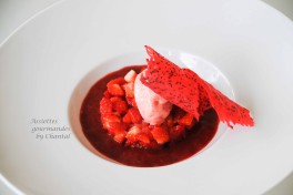 Dessert aux fraises [et sorbet fraises Thermomix]... un dessert tout rouge de Christophe Felder 