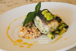 Bar sauvage, risotto de Fregola Sarda